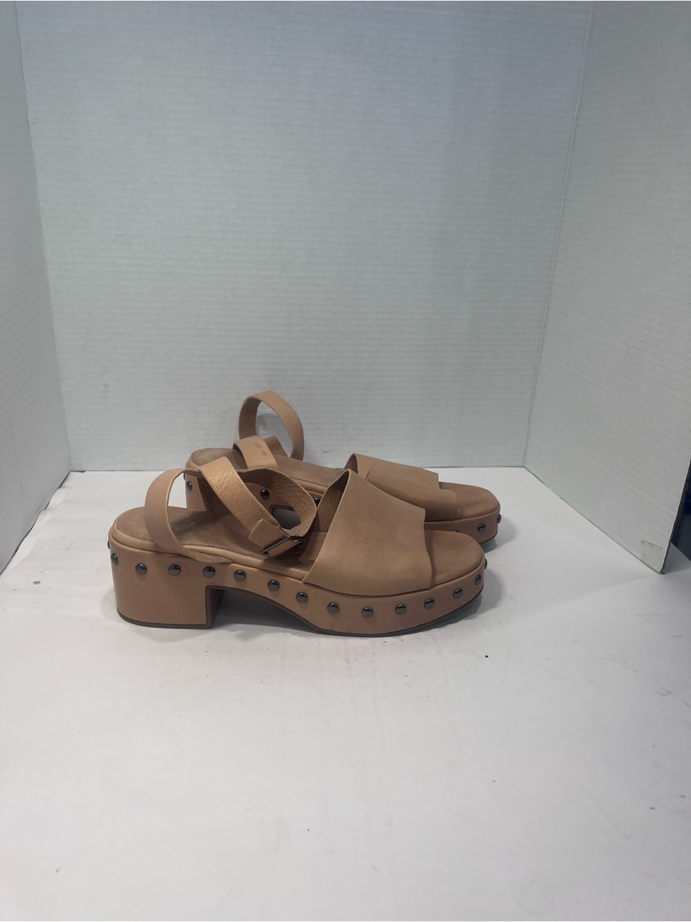 Seychelles Tan Studded Platform Mules